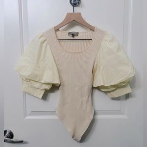 4SI3NNA Puff Sleeve Bodysuit